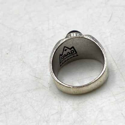 【中古品】【メンズ】 SAAD サード 925 BLACK STONE 唐草 太陽神 RING ブラックストーン リング 指輪 アクセサリー 小物 191-250828-ma-12-izu サイズ：17号 カラー：シルバー 万代Net店