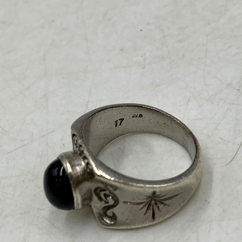 【中古品】【メンズ】 SAAD サード 925 BLACK STONE 唐草 太陽神 RING ブラックストーン リング 指輪 アクセサリー 小物 191-250828-ma-12-izu サイズ：17号 カラー：シルバー 万代Net店
