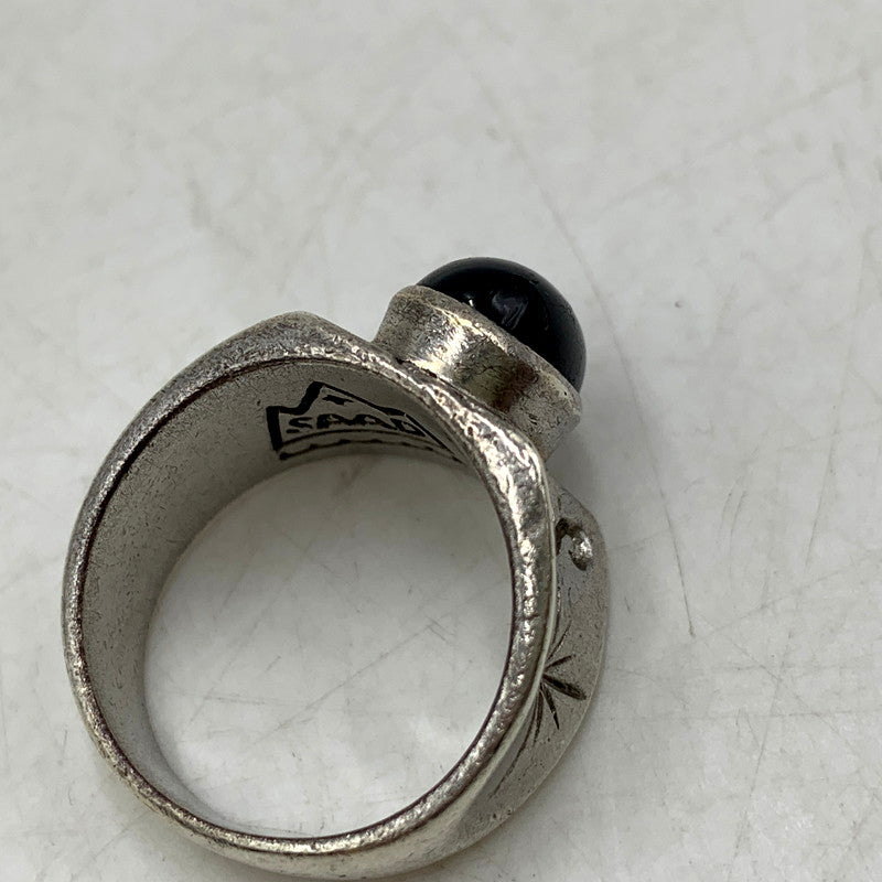 【中古品】【メンズ】 SAAD サード 925 BLACK STONE 唐草 太陽神 RING ブラックストーン リング 指輪 アクセサリー 小物 191-250828-ma-12-izu サイズ：17号 カラー：シルバー 万代Net店