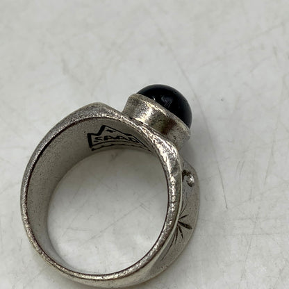 【中古品】【メンズ】 SAAD サード 925 BLACK STONE 唐草 太陽神 RING ブラックストーン リング 指輪 アクセサリー 小物 191-250828-ma-12-izu サイズ：17号 カラー：シルバー 万代Net店