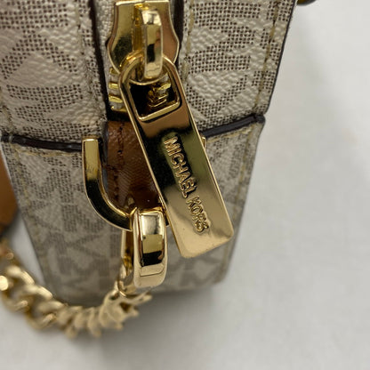 【中古品】【レディース】 Michael Kors マイケルコース 35S1GTTC9B JET SET LARGE LOGO CROSSBODY BAG ジェットセットラージロゴクロスボディバッグ 鞄 カバン ショルダーバッグ 188-250827-ma-20-izu カラー：ホワイト系×ブラウン 万代Net店