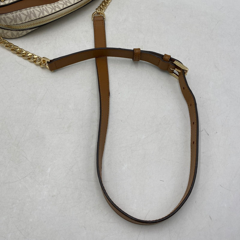 【中古品】【レディース】 Michael Kors マイケルコース 35S1GTTC9B JET SET LARGE LOGO CROSSBODY BAG ジェットセットラージロゴクロスボディバッグ 鞄 カバン ショルダーバッグ 188-250827-ma-20-izu カラー：ホワイト系×ブラウン 万代Net店