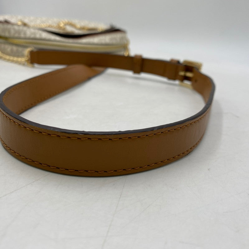 【中古品】【レディース】 Michael Kors マイケルコース 35S1GTTC9B JET SET LARGE LOGO CROSSBODY BAG ジェットセットラージロゴクロスボディバッグ 鞄 カバン ショルダーバッグ 188-250827-ma-20-izu カラー：ホワイト系×ブラウン 万代Net店