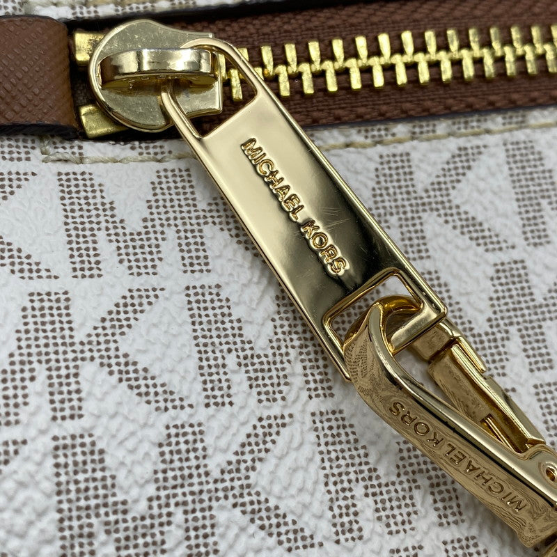 【中古品】【レディース】 Michael Kors マイケルコース 35S1GTTC9B JET SET LARGE LOGO CROSSBODY BAG ジェットセットラージロゴクロスボディバッグ 鞄 カバン ショルダーバッグ 188-250827-ma-20-izu カラー：ホワイト系×ブラウン 万代Net店