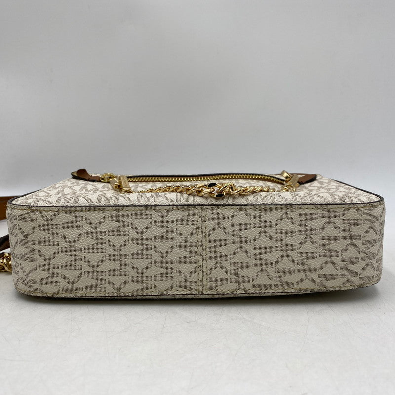 【中古品】【レディース】 Michael Kors マイケルコース 35S1GTTC9B JET SET LARGE LOGO CROSSBODY BAG ジェットセットラージロゴクロスボディバッグ 鞄 カバン ショルダーバッグ 188-250827-ma-20-izu カラー：ホワイト系×ブラウン 万代Net店