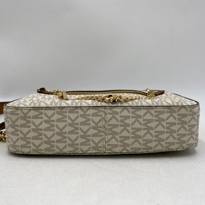 【中古品】【レディース】 Michael Kors マイケルコース 35S1GTTC9B JET SET LARGE LOGO CROSSBODY BAG ジェットセットラージロゴクロスボディバッグ 鞄 カバン ショルダーバッグ 188-250827-ma-20-izu カラー：ホワイト系×ブラウン 万代Net店