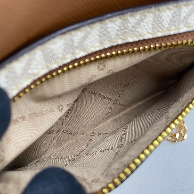 【中古品】【レディース】 Michael Kors マイケルコース 35S1GTTC9B JET SET LARGE LOGO CROSSBODY BAG ジェットセットラージロゴクロスボディバッグ 鞄 カバン ショルダーバッグ 188-250827-ma-20-izu カラー：ホワイト系×ブラウン 万代Net店