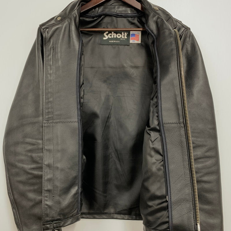 【中古品】【メンズ】 schott ショット 6061 COWHIDE SINGLE RIDERS JACKET シングル ライダース ジャケット USA製 アウター 145-250820-ay-03-izu サイズ：36 カラー：ブラック 万代Net店