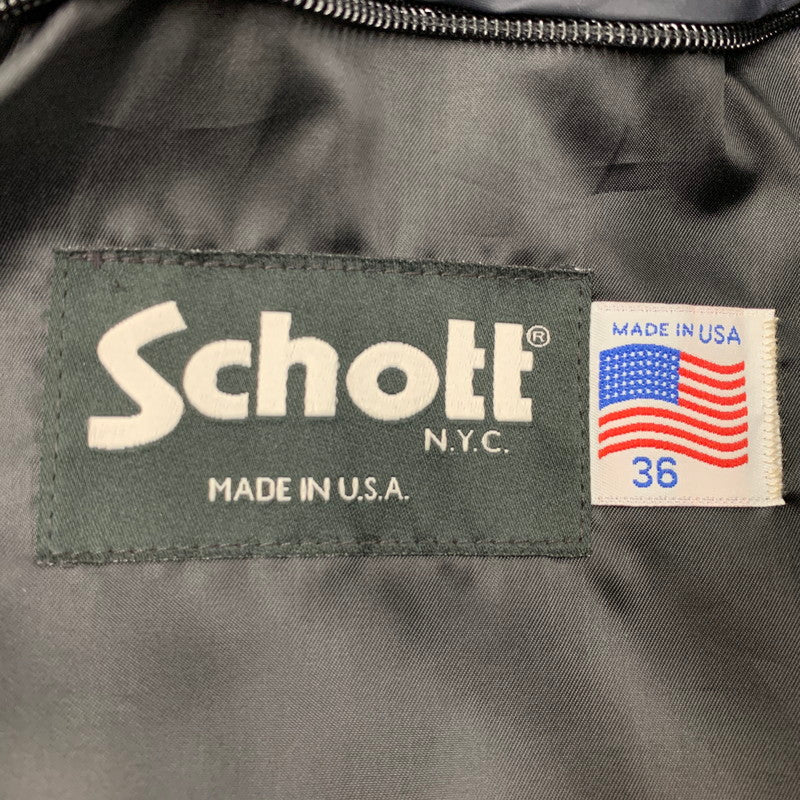 【中古品】【メンズ】 schott ショット 6061 COWHIDE SINGLE RIDERS JACKET シングル ライダース ジャケット USA製 アウター 145-250820-ay-03-izu サイズ：36 カラー：ブラック 万代Net店