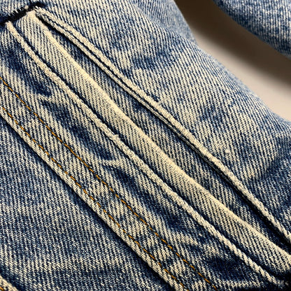 【中古品】【メンズ】 Levi's リーバイス DENIM BOA JACKET 70608-0216 デニム ボア ジャケット USA製 アウター 146-250821-as-09-izu サイズ：36R カラー：ライトインディゴ 万代Net店