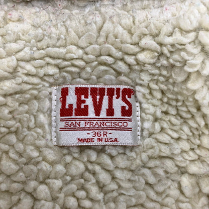 【中古品】【メンズ】 Levi's リーバイス DENIM BOA JACKET 70608-0216 デニム ボア ジャケット USA製 アウター 146-250821-as-09-izu サイズ：36R カラー：ライトインディゴ 万代Net店