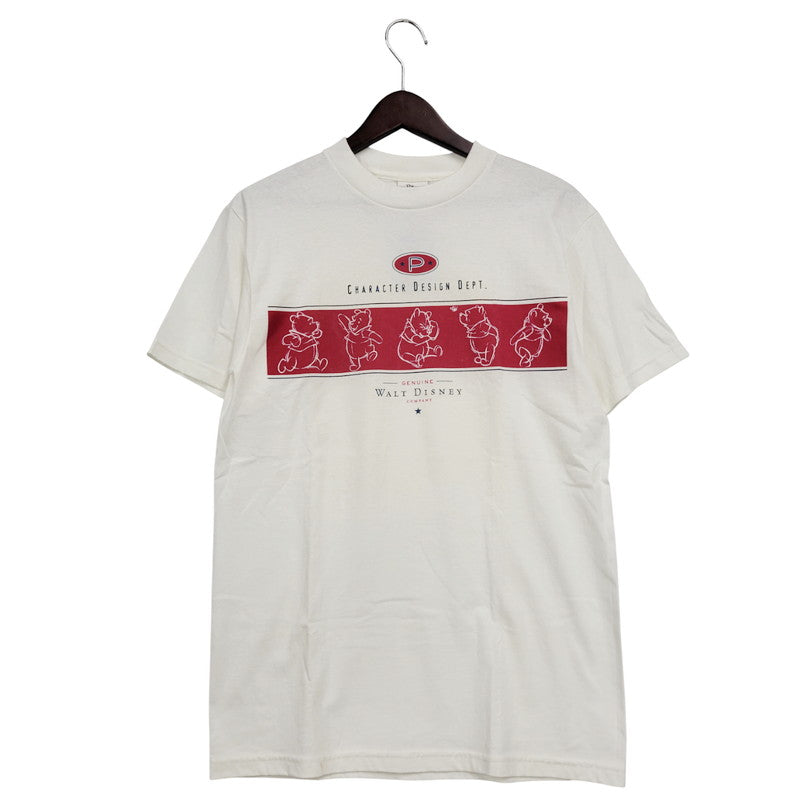 【中古品】【メンズ】 THE DISNEY STORE ディズニーストア POOH BANDED T-SHIRT Tシャツ USA製 半袖 トップス 146-250823-as-08-izu サイズ：S カラー：ホワイト 万代Net店