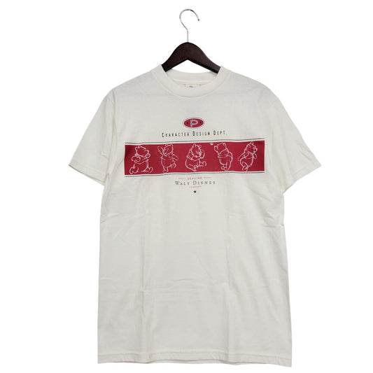 【中古品】【メンズ】 THE DISNEY STORE ディズニーストア POOH BANDED T-SHIRT Tシャツ USA製 半袖 トップス 146-250823-as-08-izu サイズ：S カラー：ホワイト 万代Net店