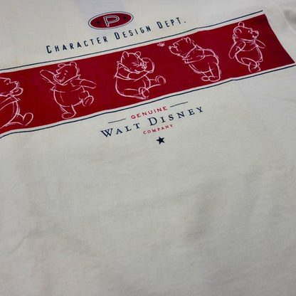 【中古品】【メンズ】 THE DISNEY STORE ディズニーストア POOH BANDED T-SHIRT Tシャツ USA製 半袖 トップス 146-250823-as-08-izu サイズ：S カラー：ホワイト 万代Net店