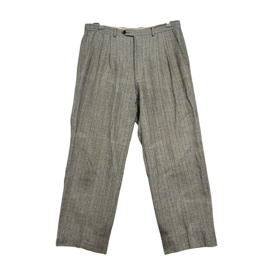 【ジャンク品】【メンズ】 CARLOLANA STRIPE TUCK SLACKS ストライプ タック スラックス パンツ ボトムス 157-250823-as-18-izu サイズ：52 カラー：グレー系 万代Net店