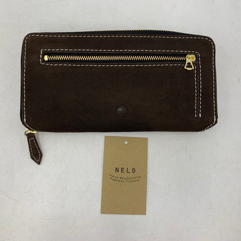 【中古品】【メンズ/レディース】 NELD ネルド CAMEL LEATHER ROUND ZIPPER LONG WALLET AN280 キャメルレザー ラウンドジッパー ロングウォレット 長財布 200-250828-as-06-izu カラー：ブラウン 万代Net店