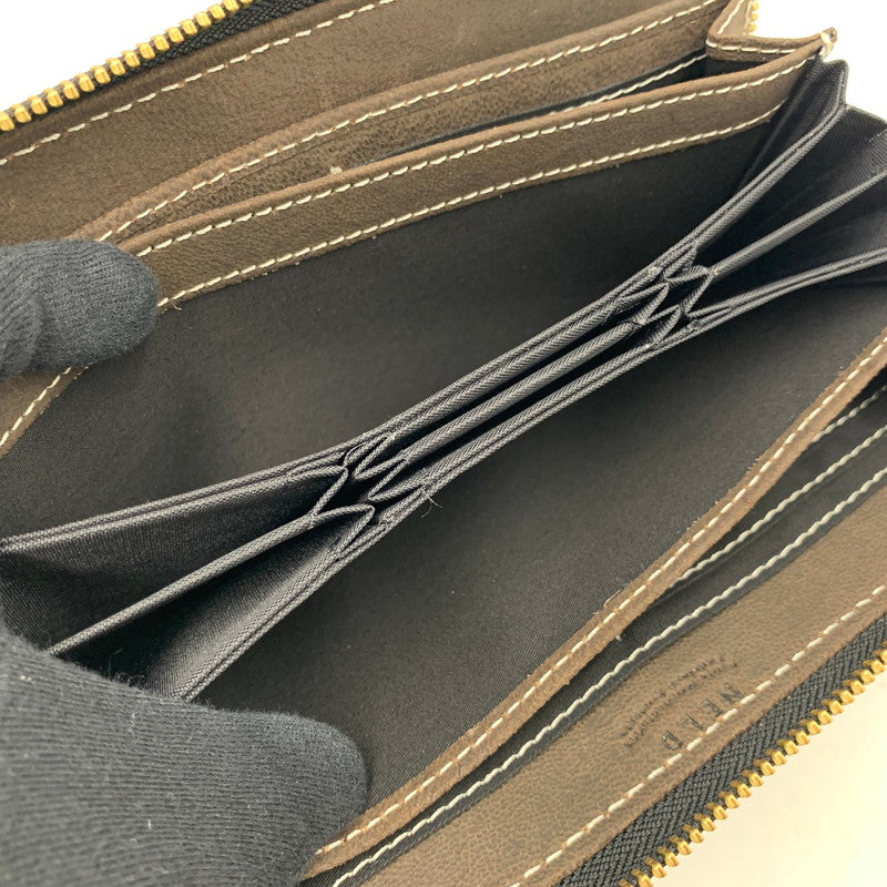 【中古品】【メンズ/レディース】 NELD ネルド CAMEL LEATHER ROUND ZIPPER LONG WALLET AN280 キャメルレザー ラウンドジッパー ロングウォレット 長財布 200-250828-as-06-izu カラー：ブラウン 万代Net店