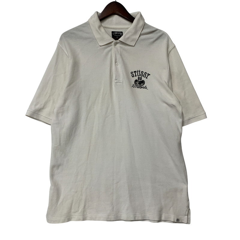 【中古品】【メンズ】 OLD STUSSY AUTHENTIC オールド ステューシー オーセンティック SS POLO SHIRT ショートスリーブ ポロシャツ トップス 半袖　 142-250826-ya-04-izu サイズ：M カラー：ホワイト 万代Net店