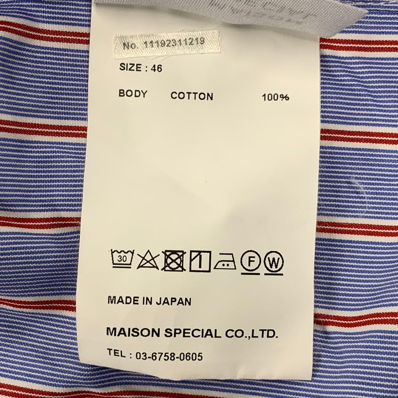 【中古品】【メンズ】 MAISON SPECIAL メゾンスペシャル ×THOMAS MASON トーマス メイソン STRIPE SS SHIRT ストライプ ショートスリーブ シャツ トップス 半袖 140-250825-ya-01-izu サイズ：46 カラー：ブルー 万代Net店