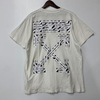 【中古品】【メンズ】 OFF-WHITE オフホワイト OMAA038S20185003 国内正規 AIRPORT TAPE エアポート テープ S/S OVER TEE ショートスリーブ オーバー Ｔシャツ トップス 半袖 142-250826-ya-09-izu サイズ：XXS カラー：WHITE 万代Net店