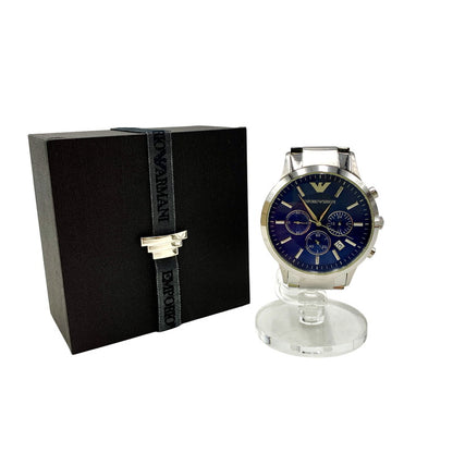 【中古品】【メンズ/レディース】 CHRONOGRAPH AR-2448 クロノグラフ ブルー文字盤 腕時計 197-251116-as-12-izu カラー：ブルー×シルバー 万代Net店
