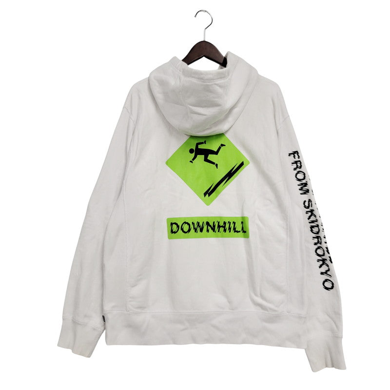 【中古品】【メンズ】 HUF ハフ DOWNHILL FROM SKIDROKYO HOODIE フーディー パーカー 長袖 トップス 142-250905-as-26-izu サイズ：L カラー：ホワイト 万代Net店
