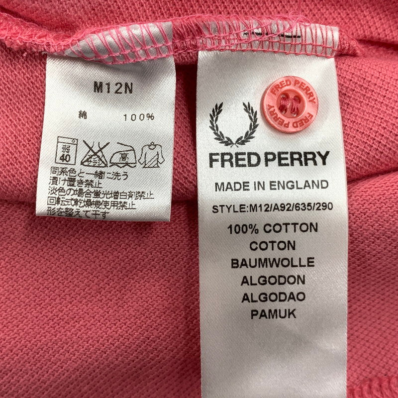 【中古品】【メンズ】 FRED PERRY フレッドペリー M12N SS POLO SHIRT ショートスリーブ ポロシャツ トップス 半袖 141-250826-ya-05-izu サイズ：40 カラー：ピンク 万代Net店