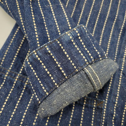 【中古品】【メンズ】 TROPHY CLOTHING トロフィークロージング HICKORY STRIPE DENIM COVERALL JACKET ヒッコリーストライプデニムカバーオールジャケット アウター 長袖 145-250824-ma-11-izu サイズ：36/5 カラー：ブルー 万代Net店