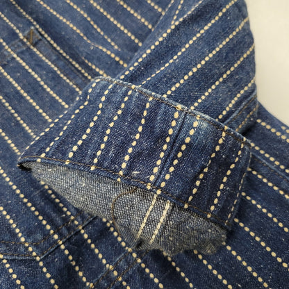 【中古品】【メンズ】 TROPHY CLOTHING トロフィークロージング HICKORY STRIPE DENIM COVERALL JACKET ヒッコリーストライプデニムカバーオールジャケット アウター 長袖 145-250824-ma-11-izu サイズ：36/5 カラー：ブルー 万代Net店