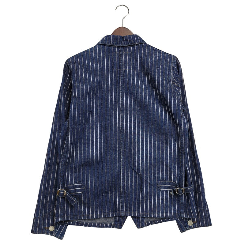 【中古品】【メンズ】 TROPHY CLOTHING トロフィークロージング HICKORY STRIPE DENIM COVERALL JACKET ヒッコリーストライプデニムカバーオールジャケット アウター 長袖 145-250824-ma-11-izu サイズ：36/5 カラー：ブルー 万代Net店