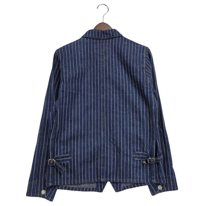 【中古品】【メンズ】 TROPHY CLOTHING トロフィークロージング HICKORY STRIPE DENIM COVERALL JACKET ヒッコリーストライプデニムカバーオールジャケット アウター 長袖 145-250824-ma-11-izu サイズ：36/5 カラー：ブルー 万代Net店