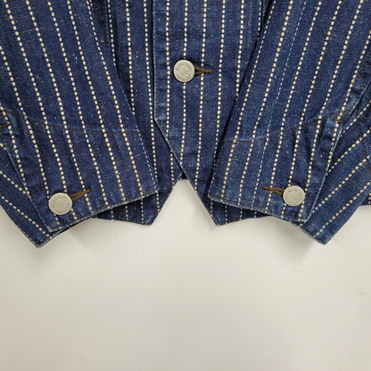 【中古品】【メンズ】 TROPHY CLOTHING トロフィークロージング HICKORY STRIPE DENIM COVERALL JACKET ヒッコリーストライプデニムカバーオールジャケット アウター 長袖 145-250824-ma-11-izu サイズ：36/5 カラー：ブルー 万代Net店