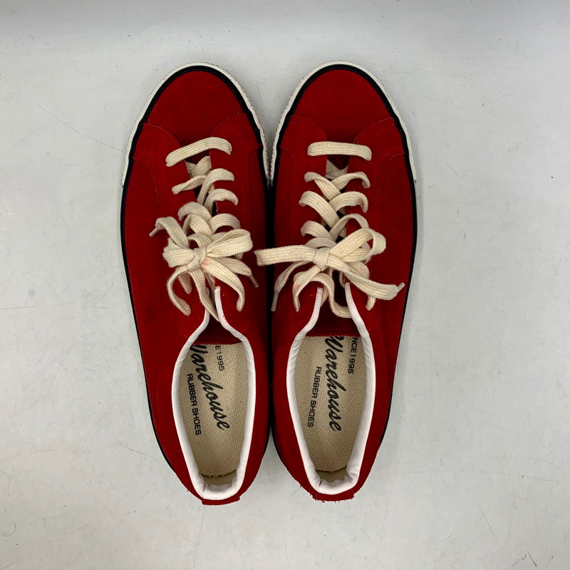 【中古品】【メンズ】 WAREHOUSE ウエアハウス 3400 LOW CUT SNEAKERS ローカットスニーカー 靴 シューズ 162-250828-ma-20-izu サイズ：9 カラー：レッド 万代Net店