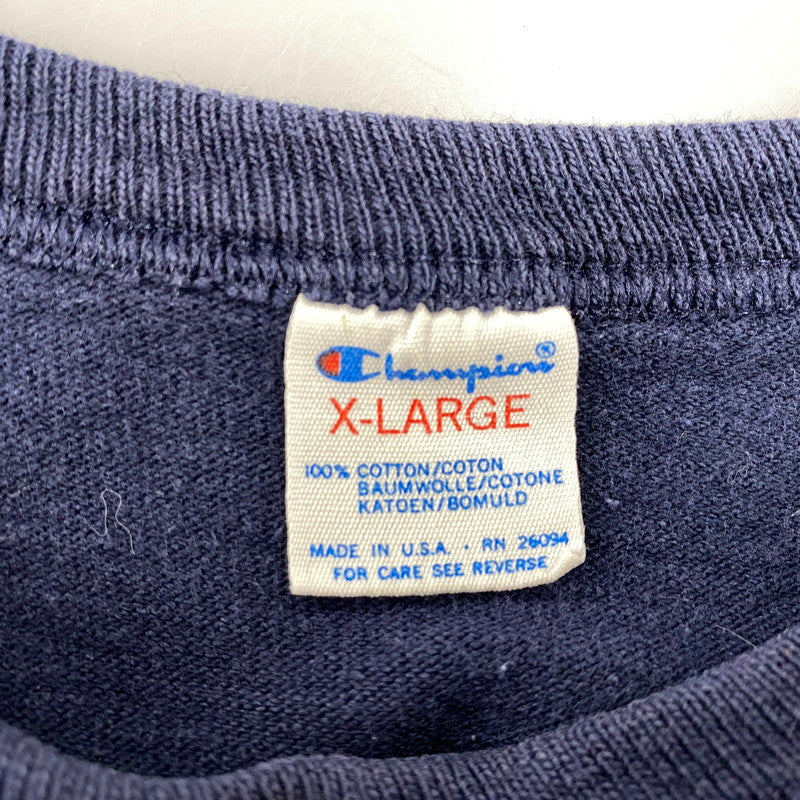【中古品】【メンズ】 Champion チャンピオン USA製 トリコタグ後期 80S NOTRE DAME SS TEE 80年代 ノートルダム ショートスリーブT トップス 半袖 146-250830-ma-22-izu サイズ：XL カラー：ネイビー 万代Net店