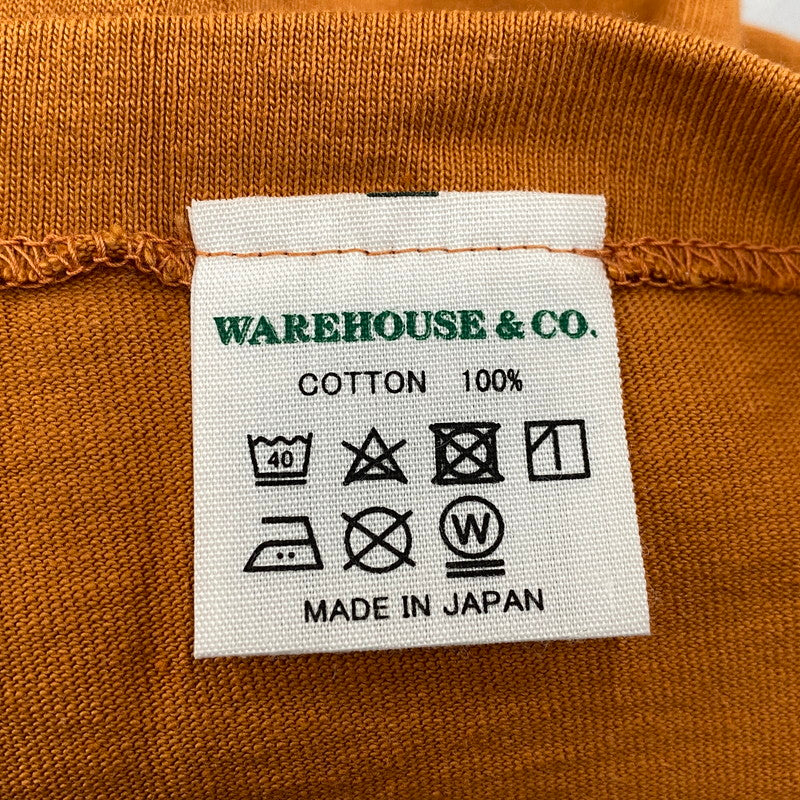 【中古品】【メンズ】 WAREHOUSE ウエアハウス DENIME SS TEE ドゥニーム ショートスリーブT トップス 半袖 145-250830-ma-15-izu サイズ：L カラー：オレンジ 万代Net店