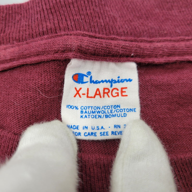 【中古品】【メンズ】 Champion チャンピオン USA製 トリコタグ後期 80S HARVARD SS TEE ハーバード ショートスリーブT トップス 半袖 146-250824-ma-07-izu サイズ：XL カラー：BORDEAUX 万代Net店
