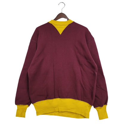 【中古品】【メンズ】 WAREHOUSE ウエアハウス LOT.494 直営店限定 23AW MISSOURI MILITARY ACADEMY 両V SWEATSHIRT ミズーリミリタリーアカデミー スウェットシャツ トップス 長袖 145-250824-ma-10-izu サイズ：44 カラー：ボルドー×イエロー 万代Net店