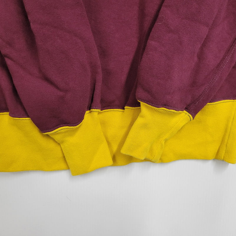 【中古品】【メンズ】 WAREHOUSE ウエアハウス LOT.494 直営店限定 23AW MISSOURI MILITARY ACADEMY 両V SWEATSHIRT ミズーリミリタリーアカデミー スウェットシャツ トップス 長袖 145-250824-ma-10-izu サイズ：44 カラー：ボルドー×イエロー 万代Net店