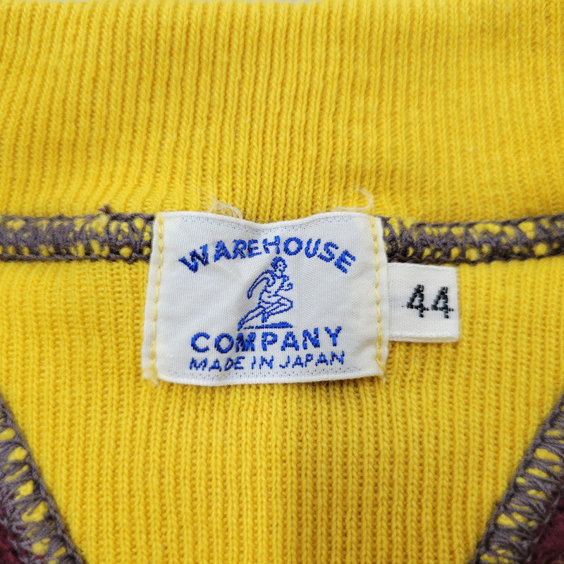 【中古品】【メンズ】 WAREHOUSE ウエアハウス LOT.494 直営店限定 23AW MISSOURI MILITARY ACADEMY 両V SWEATSHIRT ミズーリミリタリーアカデミー スウェットシャツ トップス 長袖 145-250824-ma-10-izu サイズ：44 カラー：ボルドー×イエロー 万代Net店