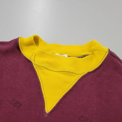 【中古品】【メンズ】 WAREHOUSE ウエアハウス LOT.494 直営店限定 23AW MISSOURI MILITARY ACADEMY 両V SWEATSHIRT ミズーリミリタリーアカデミー スウェットシャツ トップス 長袖 145-250824-ma-10-izu サイズ：44 カラー：ボルドー×イエロー 万代Net店