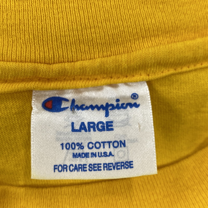 【中古品】【メンズ】 Champion チャンピオン USA製 90S MICHIGAN SS TEE 90年代 ミシガン ショートスリーブT トップス 半袖 146-250830-ma-17-izu サイズ：L カラー：イエロー 万代Net店