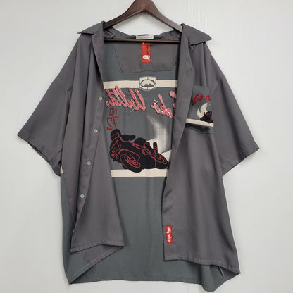 【中古品】【メンズ】 MARC ECKO マークエコー 韓国製 NO.72 SS OPEN COLLAR SHIRT カラーシャツ トップス 半袖 146-250831-rk-08-izu サイズ：XL カラー：グレー 万代Net店