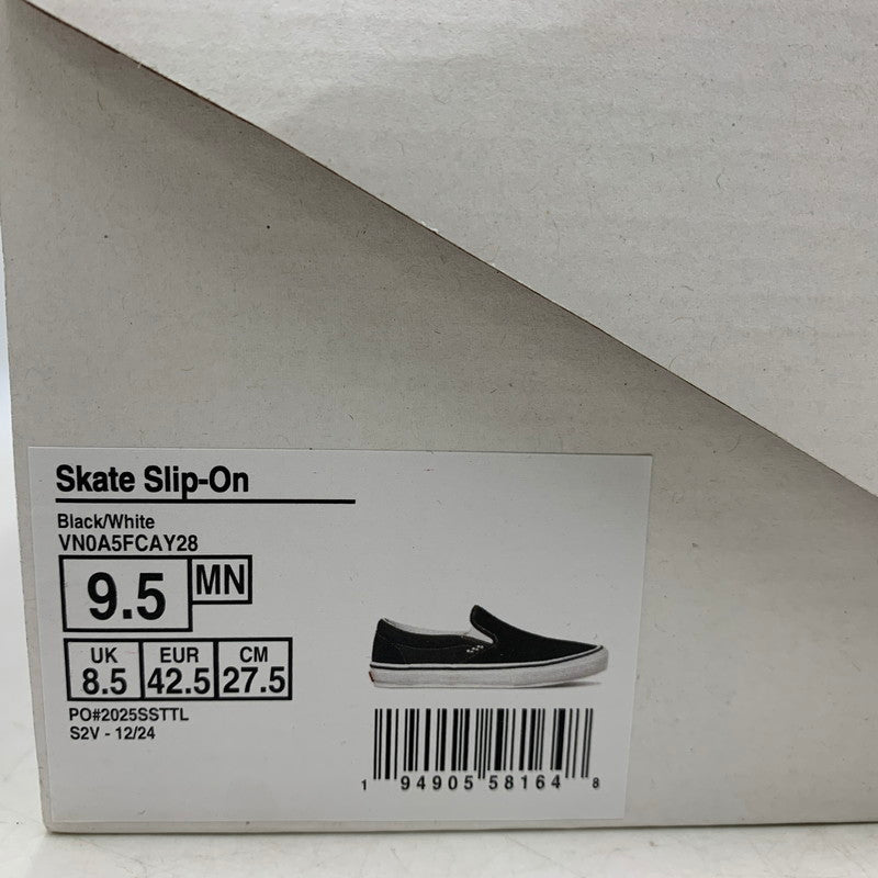 【中古美品】【メンズ】 VANS バンズ VN0A5FCAY28 SKATE SLIP-ON スケート スリッポン 靴 スニーカー シューズ 162-250829-ma-09-izu サイズ：27.5cm カラー：BLACK/WHITE 万代Net店
