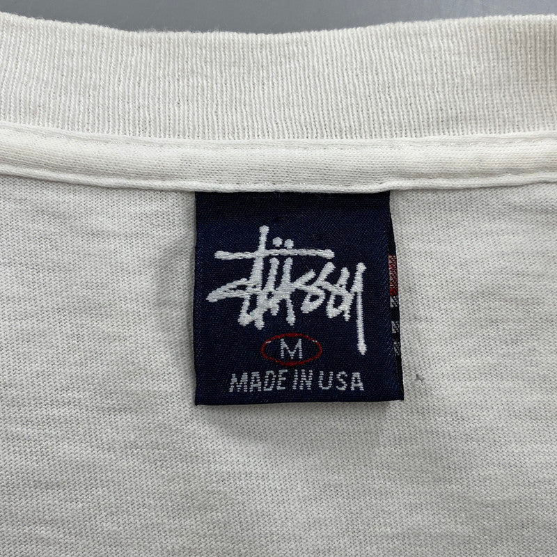 【現状渡し品】【メンズ】 OLD STUSSY オールドステューシー USA製 両シングル 紺タグ 90S DRAGON SS TEE 90年代 ドラゴン ショートスリーブT トップス 半袖 142-250825-ma-23-izu サイズ：M カラー：WHITE 万代Net店