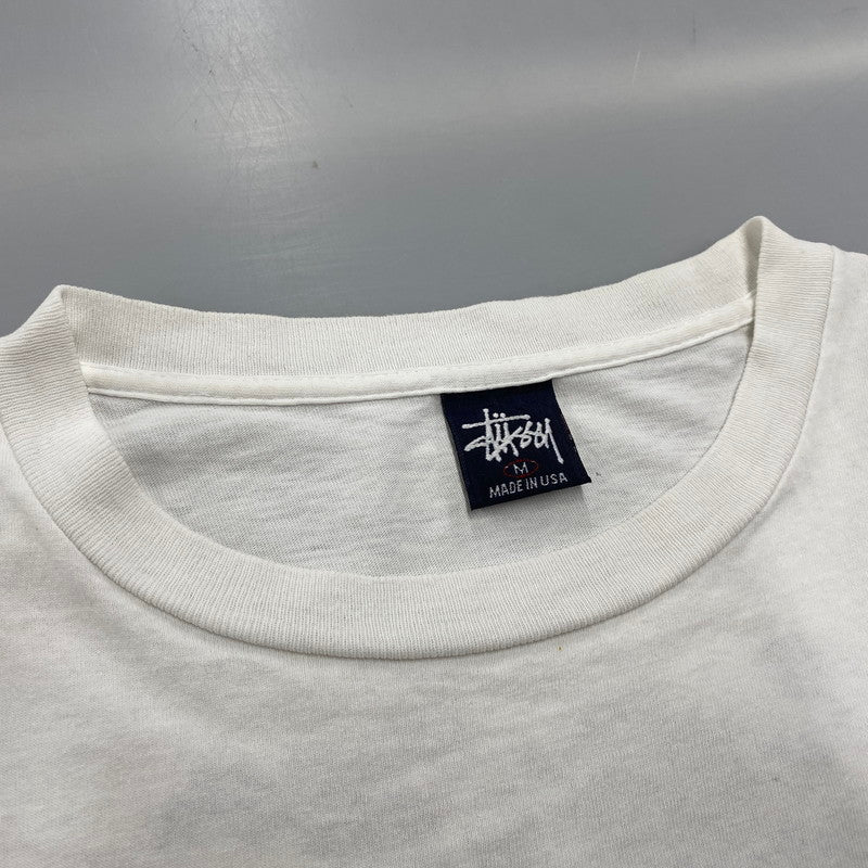 【現状渡し品】【メンズ】 OLD STUSSY オールドステューシー USA製 両シングル 紺タグ 90S DRAGON SS TEE 90年代 ドラゴン ショートスリーブT トップス 半袖 142-250825-ma-23-izu サイズ：M カラー：WHITE 万代Net店