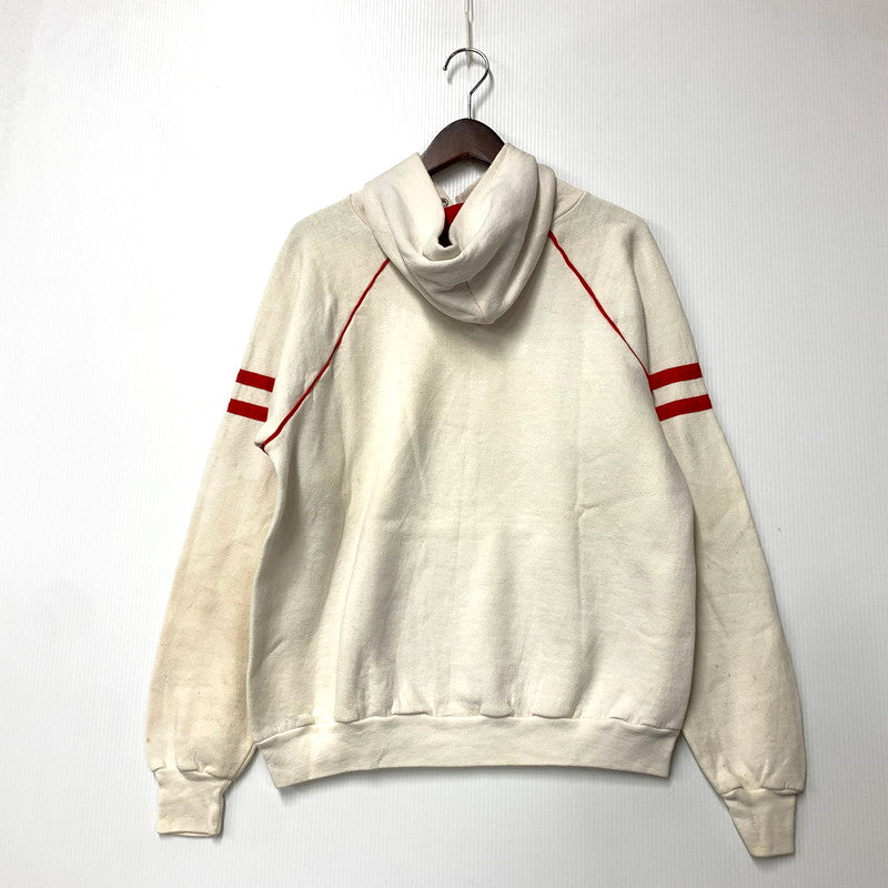 【現状渡し品】【メンズ】 USED IOWA STATE RAGLAN SLEEVE HOODED SWEATSHIRT ラグラン スリーブ フーデッド スウェットシャツ パーカー 長袖 トップス 146-250901-as-32-izu サイズ：XL カラー：ホワイト 万代Net店
