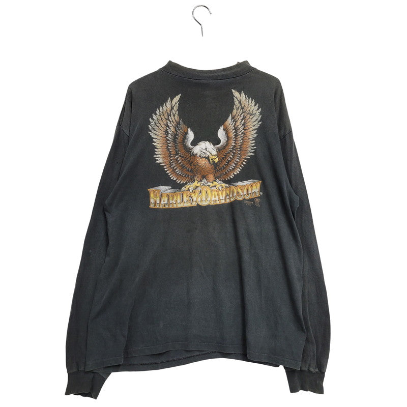 【現状渡し品】【メンズ】 HARLEY DAVIDSON ハーレーダビッドソン 3D EMBLEM LS TEE ロングスリーブ Tシャツ 裾シングル c1989 長袖 トップス 146-250826-as-07-izu サイズ：XL カラー：グレー系 万代Net店