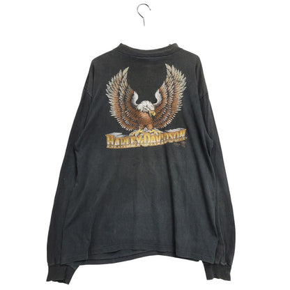 【現状渡し品】【メンズ】 HARLEY DAVIDSON ハーレーダビッドソン 3D EMBLEM LS TEE ロングスリーブ Tシャツ 裾シングル c1989 長袖 トップス 146-250826-as-07-izu サイズ：XL カラー：グレー系 万代Net店
