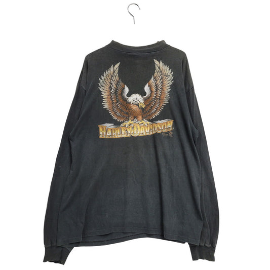 【現状渡し品】【メンズ】 HARLEY DAVIDSON ハーレーダビッドソン 3D EMBLEM LS TEE ロングスリーブ Tシャツ 裾シングル c1989 長袖 トップス 146-250826-as-07-izu サイズ：XL カラー：グレー系 万代Net店