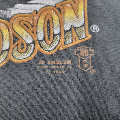 【現状渡し品】【メンズ】 HARLEY DAVIDSON ハーレーダビッドソン 3D EMBLEM LS TEE ロングスリーブ Tシャツ 裾シングル c1989 長袖 トップス 146-250826-as-07-izu サイズ：XL カラー：グレー系 万代Net店